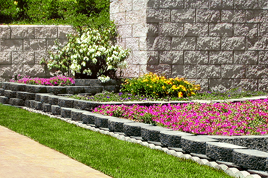 concrete wall and garden